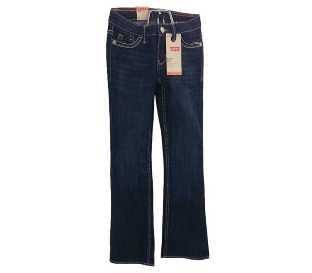 Levi's Boot Cut Adjustable YOUTH Stretch Denim Size 8 Slim NWT Jeans Embroidered